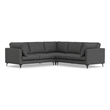 Pemberly Row Corner Sectional Sofa in Pebble Gray Performance Fabric