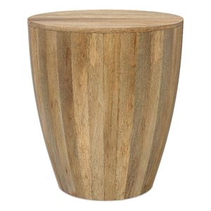 Pemberly Row 21&quot Wide Solid Mango Modern End Table in Natural