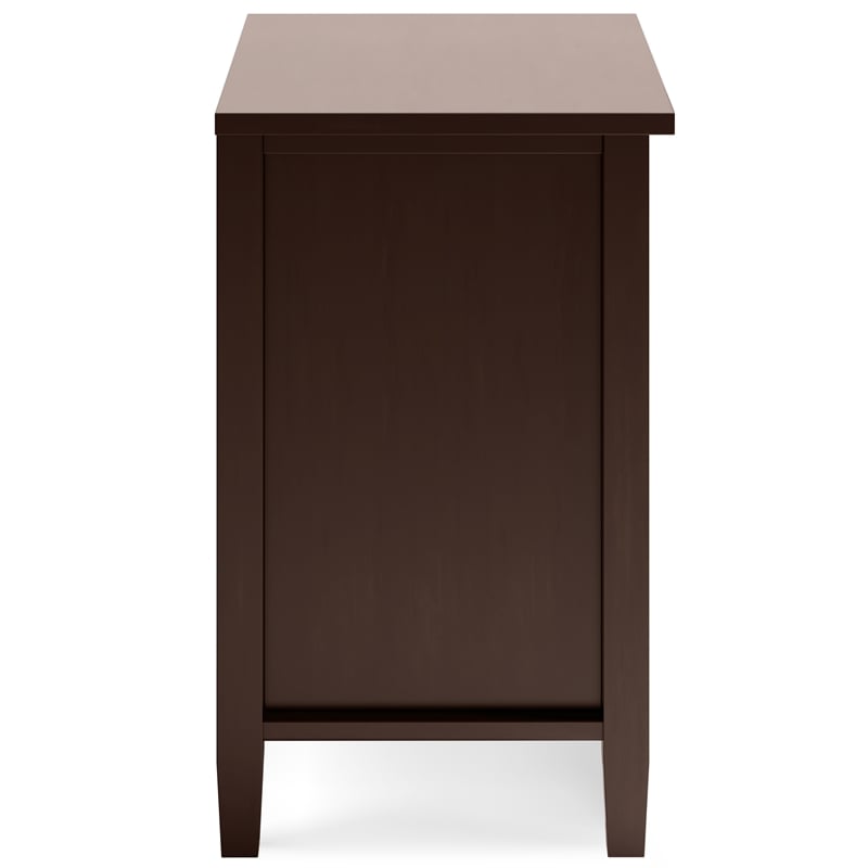 Pemberly Row Transitional Solid Wood Bedside Table in Russet Brown