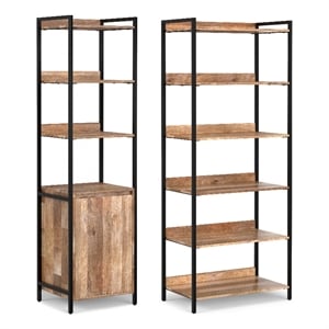 Pemberly Row 50&quot Bookcase Unit with Open and Closed Storage in Natural