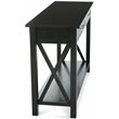 Pemberly Row Solid Wood Console Table with 2 Drawers in Hickory Brown