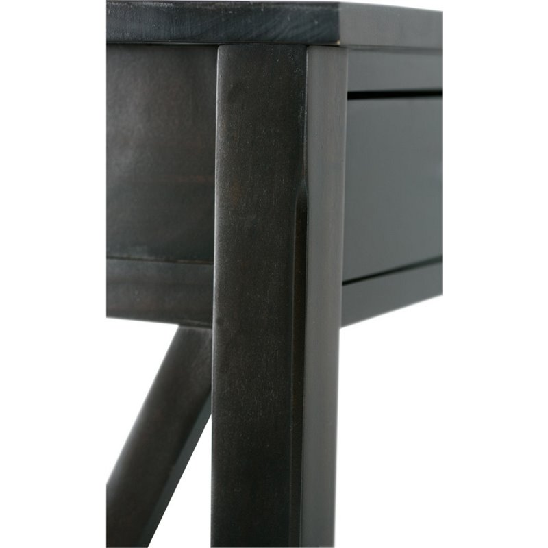 Pemberly Row Solid Wood Console Table with 2 Drawers in Hickory Brown