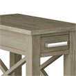 Pemberly Row Solid Wood 1 Drawer Narrow End Side Table in Gray