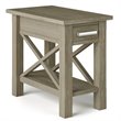 Pemberly Row Solid Wood 1 Drawer Narrow End Side Table in Gray