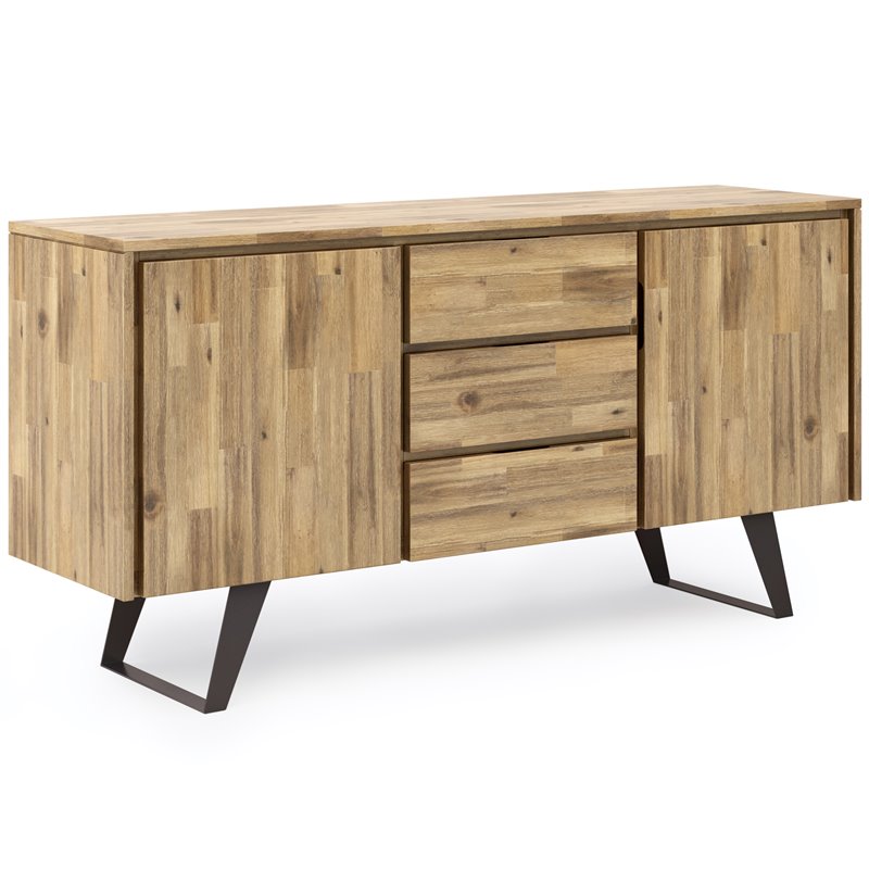 Pemberly Row Solid Acacia Wood Sideboard Buffet in Golden Wheat