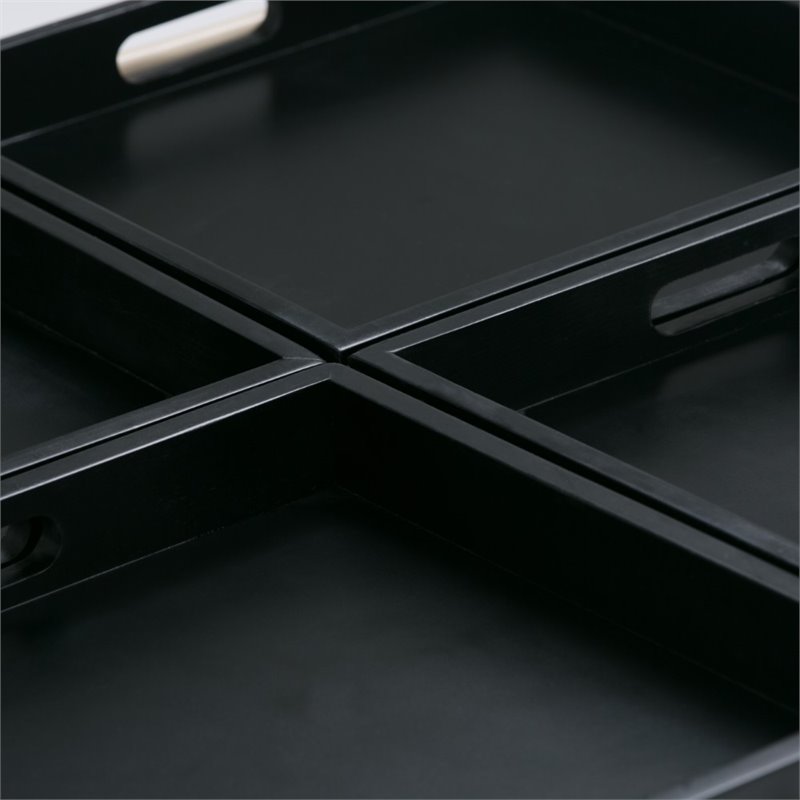 Pemberly Row Contemporary Coffee Table Storage Ottoman in Slate Gray