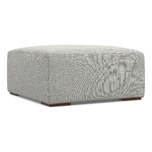 Pemberly Row Modern Table Ottoman in Pale Gray Performance Fabric