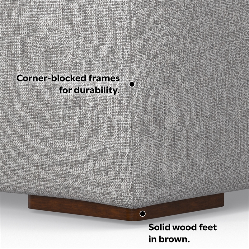 Pemberly Row Left-Facing Modular Sectional Sofa in Pale Gray