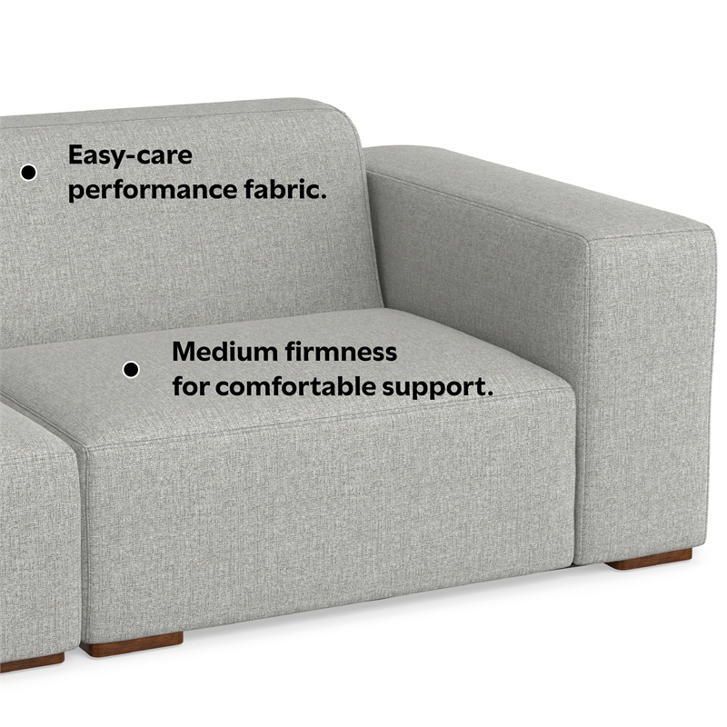 Pemberly Row Left-Facing Modular Sectional Sofa in Pale Gray
