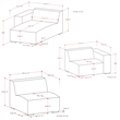Pemberly Row Left-Facing Modular Sectional Sofa in Pale Gray