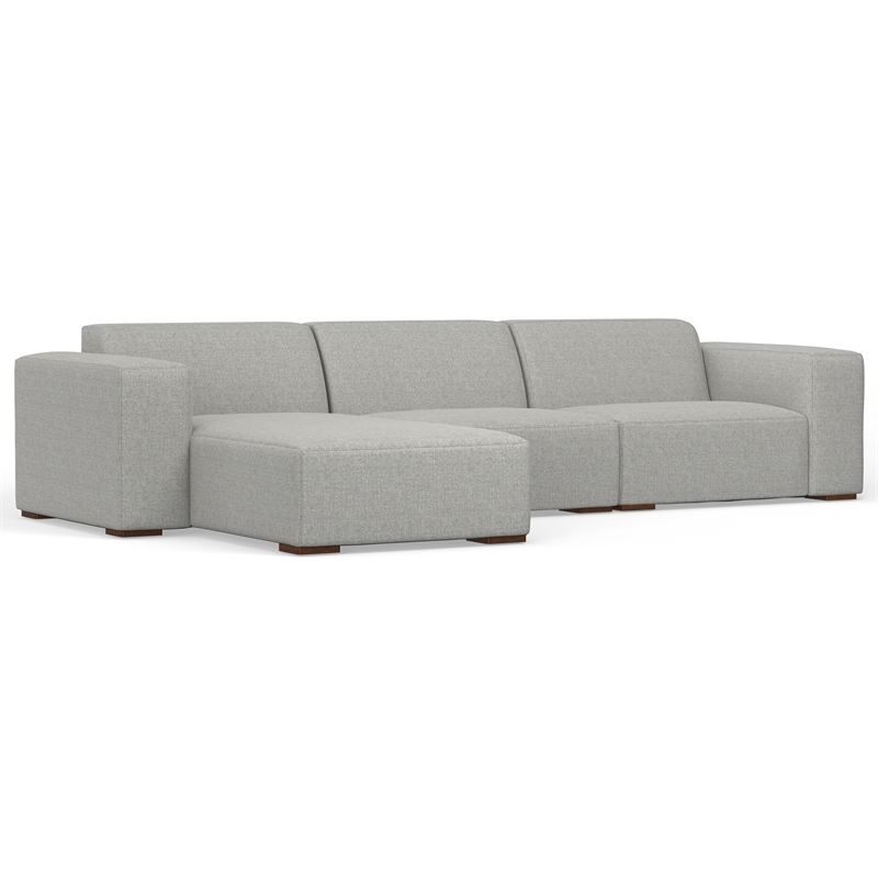 Pemberly Row Left-Facing Modular Sectional Sofa in Pale Gray
