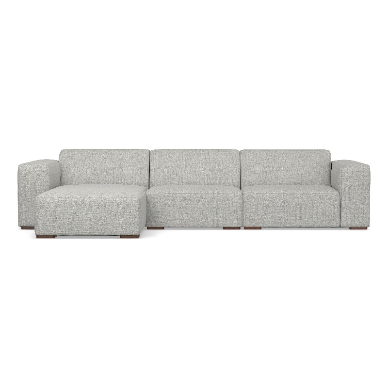 Pemberly Row Left-Facing Modular Sectional Sofa in Pale Gray