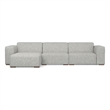 Pemberly Row Left-Facing Modular Sectional Sofa in Pale Gray