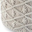 Pemberly Row Boho Round Macrame Pouf Ottoman in Natural Cotton