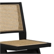 Pemberly Row Contemporary Rattan Dining Chair Set of 2 in Black