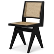 Pemberly Row Contemporary Rattan Dining Chair Set of 2 in Black