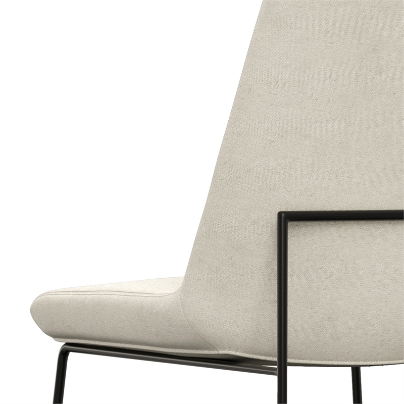 Pemberly Row Modern Dining Chair Set of 2 in Natural Linen Look Fabric