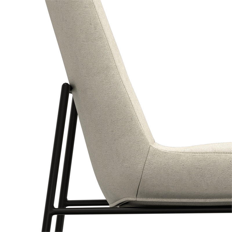 Pemberly Row Modern Dining Chair Set of 2 in Natural Linen Look Fabric
