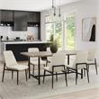 Pemberly Row Dining Chair Set of 2 in Natural Linen Look Fabric