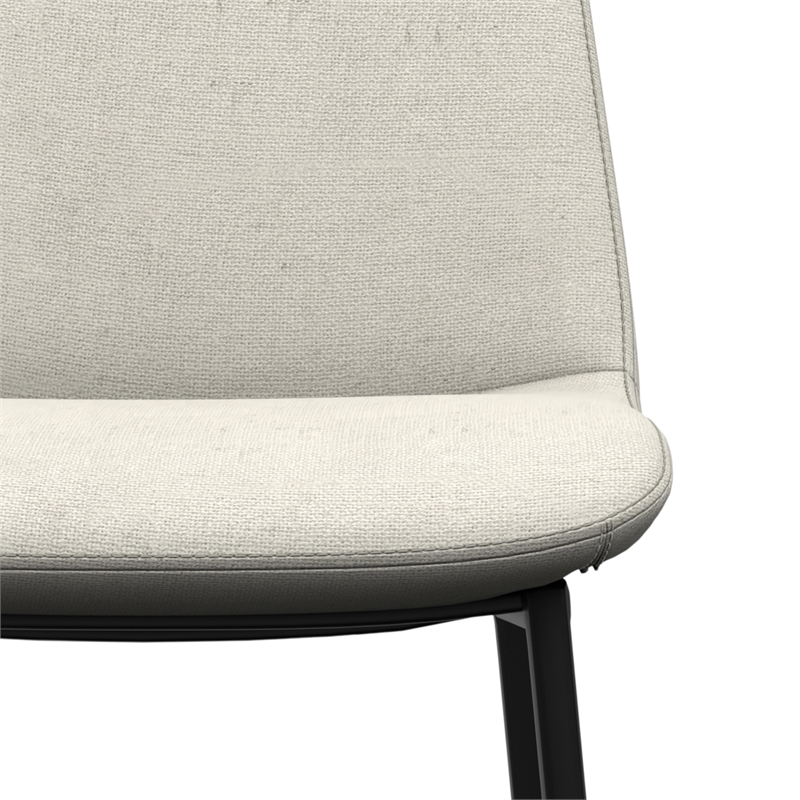 Pemberly Row Dining Chair Set of 2 in Natural Linen Look Fabric