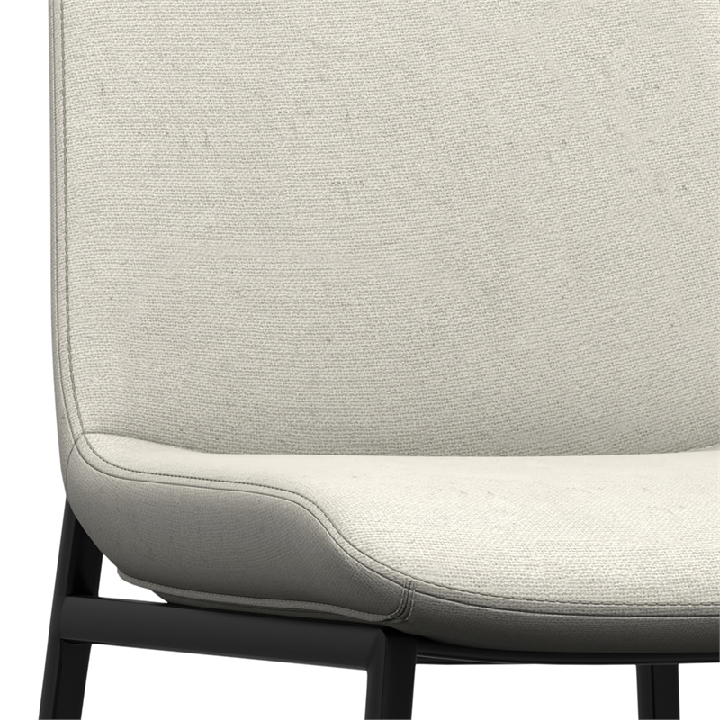 Pemberly Row Dining Chair Set of 2 in Natural Linen Look Fabric