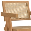 Pemberly Row Contemporary Dining Arm Chair Set of 2 in Natural
