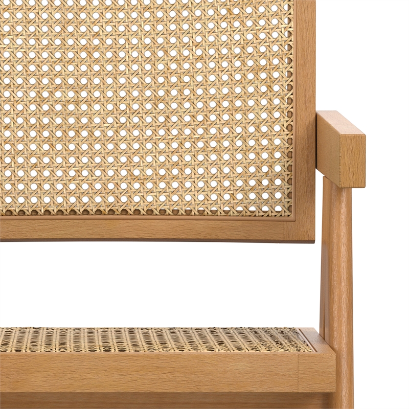 Pemberly Row Contemporary Dining Arm Chair Set of 2 in Natural