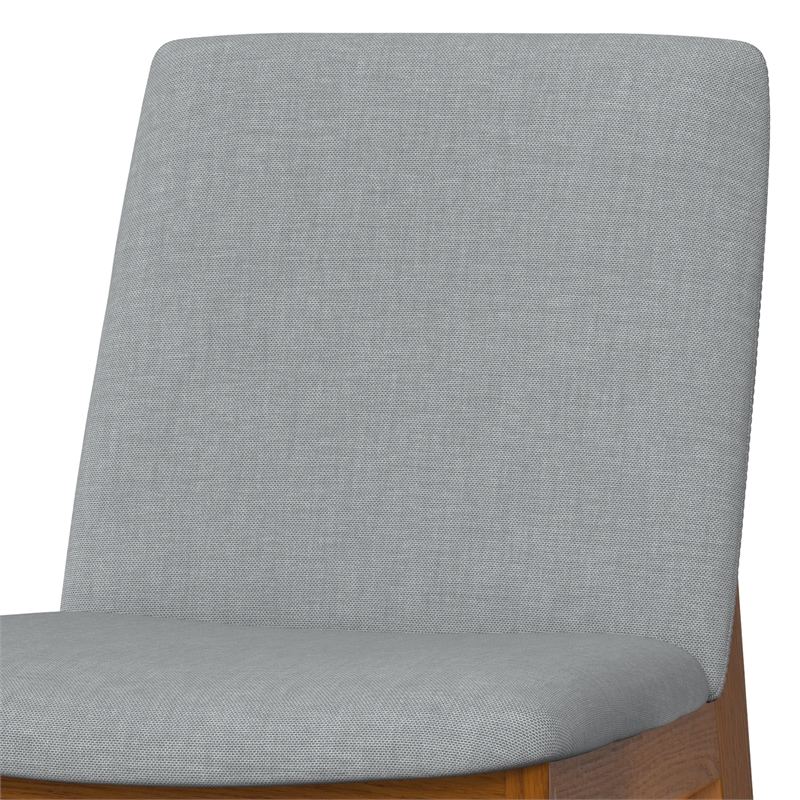 Pemberly Row Dining Chair Set of 2 in Light Gray Linen Look Fabric