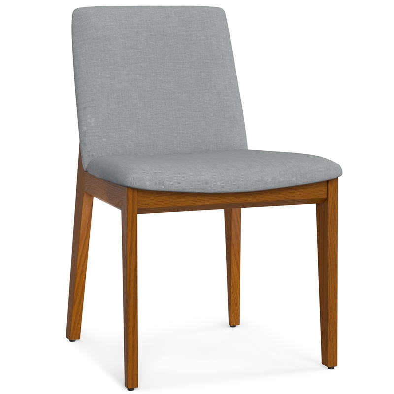 Pemberly Row Dining Chair Set of 2 in Light Gray Linen Look Fabric