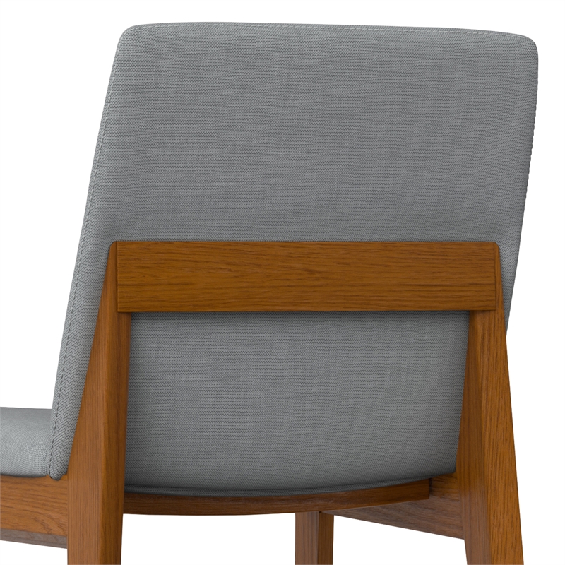 Pemberly Row Dining Chair Set of 2 in Light Gray Linen Look Fabric