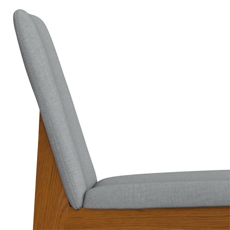 Pemberly Row Dining Chair Set of 2 in Light Gray Linen Look Fabric