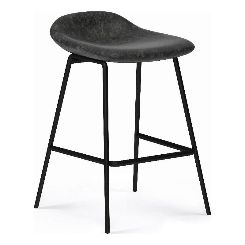 Pemberly Row Counter Height Stool Set of 2 in Distressed Charcoal Gray