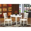 Pemberly Row 3-Piece Dining Table & Slatted Chairs in Linen White