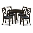 Pemberly Row 5-Piece Wood Dining Set with 4 Chairs in Cappuccino