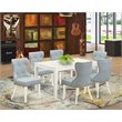 Pemberly Row 7-Piece Wood Dining Room Table Set in Linen White