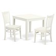 Pemberly Row 3-Piece Square Wood Dining Table Set in Linen White
