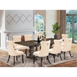 Pemberly Row 9-Piece Kitchen Set in Light Beige/Distressed Jacobean