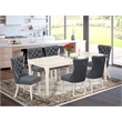 Pemberly Row 7-Piece Dining Set in Linen White/Platinum Gray