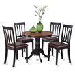Pemberly Row 5-Piece Round Wood Kitchen Set in Black and Cherry