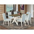 Pemberly Row 7-Piece Wood Dining Room Table Set in Jacobean Brown