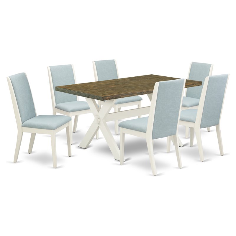 Pemberly Row 7-Piece Wood Dining Room Table Set in Jacobean Brown