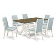 Pemberly Row 7-Piece Wood Dining Room Table Set in Jacobean Brown