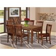 Pemberly Row 7-Piece Wood Dinette Table Set with Chairs in Mahogany