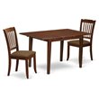 Pemberly Row 3-Piece Wood Dining Set with Fabric Seat in Mahogany
