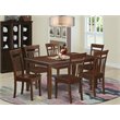 Pemberly Row 7-Piece Slatted-Back Wood Dining Table Set in Mahogany