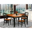 Pemberly Row 5-Piece Square Wood Dining Room Set in Black/Cherry