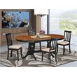 Pemberly Row 5-Piece Oval Wood Dining Table Set in Black/Cherry