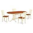 Pemberly Row 5-Piece Oval Wood Dining Set in Buttermilk/Cherry