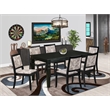 Pemberly Row 7-Piece Modern Dining Table Set in Black Finish