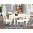 Pemberly Row 7-Piece Dining Set with Linen Seat in Linen White